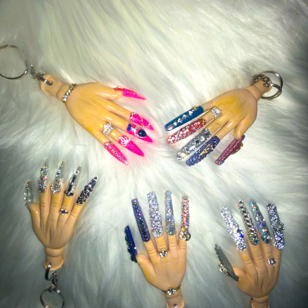Custom hand made Little Hand with Flashy Nails by Maria
